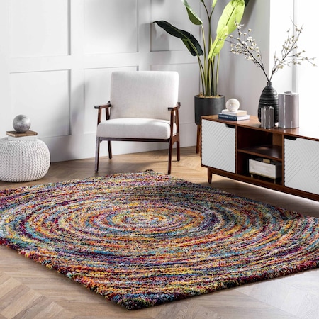 Nuloom Ardelle Swirl Shaggy Area Rug 5ft 3in x 7ft 6in OZXL03A-508